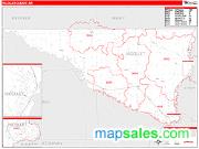 Nicollet County, MN <br /> Wall Map <br /> Zip Code <br /> Red Line Style 2025 Map