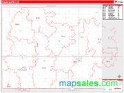 Nobles County, MN <br /> Wall Map <br /> Zip Code <br /> Red Line Style 2025 Map