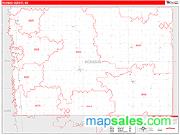Norman County, MN <br /> Wall Map <br /> Zip Code <br /> Red Line Style 2025 Map