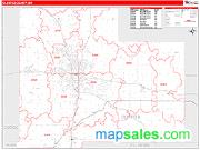 Olmsted County, MN <br /> Wall Map <br /> Zip Code <br /> Red Line Style 2025 Map