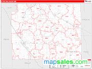 Otter Tail County, MN <br /> Wall Map <br /> Zip Code <br /> Red Line Style 2025 Map