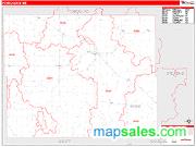 Pope County, MN <br /> Wall Map <br /> Zip Code <br /> Red Line Style 2025 Map