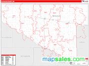 Renville County, MN <br /> Wall Map <br /> Zip Code <br /> Red Line Style 2025 Map