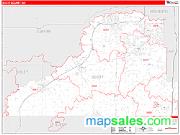 Scott County, MN <br /> Wall Map <br /> Zip Code <br /> Red Line Style 2025 Map