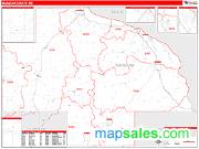 Wabasha County, MN <br /> Wall Map <br /> Zip Code <br /> Red Line Style 2025 Map
