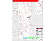 Washington County, MN <br /> Wall Map <br /> Zip Code <br /> Red Line Style 2025 Map