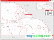 Winona County, MN <br /> Wall Map <br /> Zip Code <br /> Red Line Style 2025 Map