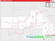 Yellow Medicine County, MN <br /> Wall Map <br /> Zip Code <br /> Red Line Style 2025 Map