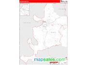 Adams County, MS <br /> Wall Map <br /> Zip Code <br /> Red Line Style 2025 Map