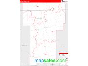 Benton County, MS <br /> Wall Map <br /> Zip Code <br /> Red Line Style 2025 Map