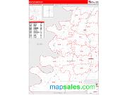 Bolivar County, MS <br /> Wall Map <br /> Zip Code <br /> Red Line Style 2025 Map