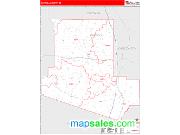 Carroll County, MS <br /> Wall Map <br /> Zip Code <br /> Red Line Style 2025 Map