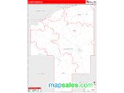 Choctaw County, MS <br /> Wall Map <br /> Zip Code <br /> Red Line Style 2025 Map