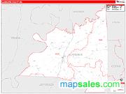 Claiborne County, MS <br /> Wall Map <br /> Zip Code <br /> Red Line Style 2025 Map