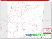 Clarke County, MS <br /> Wall Map <br /> Zip Code <br /> Red Line Style 2025 Map