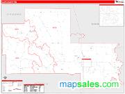 Clay County, MS <br /> Wall Map <br /> Zip Code <br /> Red Line Style 2025 Map
