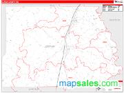 Copiah County, MS <br /> Wall Map <br /> Zip Code <br /> Red Line Style 2025 Map