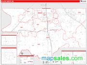 DeSoto County, MS <br /> Wall Map <br /> Zip Code <br /> Red Line Style 2025 Map