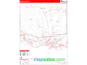Jackson County, MS <br /> Wall Map <br /> Zip Code <br /> Red Line Style 2025 Map