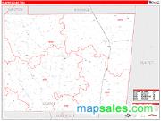 Kemper County, MS <br /> Wall Map <br /> Zip Code <br /> Red Line Style 2025 Map