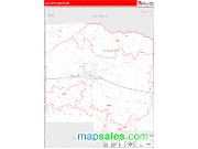 Lafayette County, MS <br /> Wall Map <br /> Zip Code <br /> Red Line Style 2025 Map