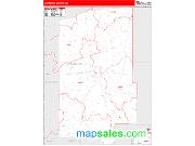 Lawrence County, MS <br /> Wall Map <br /> Zip Code <br /> Red Line Style 2025 Map