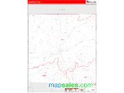 Leake County, MS <br /> Wall Map <br /> Zip Code <br /> Red Line Style 2025 Map