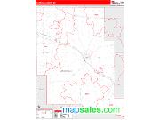 Marshall County, MS <br /> Wall Map <br /> Zip Code <br /> Red Line Style 2025 Map