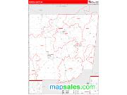 Monroe County, MS <br /> Wall Map <br /> Zip Code <br /> Red Line Style 2025 Map