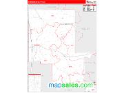 Montgomery County, MS <br /> Wall Map <br /> Zip Code <br /> Red Line Style 2025 Map