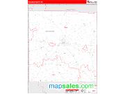 Neshoba County, MS <br /> Wall Map <br /> Zip Code <br /> Red Line Style 2025 Map