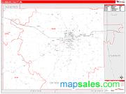 Oktibbeha County, MS <br /> Wall Map <br /> Zip Code <br /> Red Line Style 2025 Map