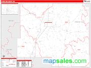 Prentiss County, MS <br /> Wall Map <br /> Zip Code <br /> Red Line Style 2025 Map