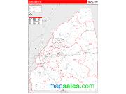 Rankin County, MS <br /> Wall Map <br /> Zip Code <br /> Red Line Style 2025 Map