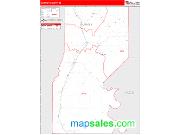 Sharkey County, MS <br /> Wall Map <br /> Zip Code <br /> Red Line Style 2025 Map