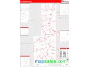 Sunflower County, MS <br /> Wall Map <br /> Zip Code <br /> Red Line Style 2025 Map