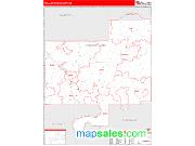 Tallahatchie County, MS <br /> Wall Map <br /> Zip Code <br /> Red Line Style 2025 Map
