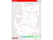 Tunica County, MS <br /> Wall Map <br /> Zip Code <br /> Red Line Style 2025 Map