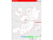 Warren County, MS <br /> Wall Map <br /> Zip Code <br /> Red Line Style 2025 Map