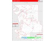Washington County, MS <br /> Wall Map <br /> Zip Code <br /> Red Line Style 2025 Map