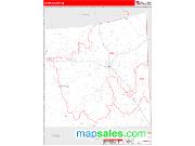 Wayne County, MS <br /> Wall Map <br /> Zip Code <br /> Red Line Style 2025 Map