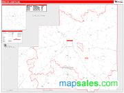 Winston County, MS <br /> Wall Map <br /> Zip Code <br /> Red Line Style 2025 Map