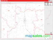 Adair County, MO <br /> Wall Map <br /> Zip Code <br /> Red Line Style 2025 Map