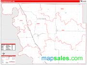 Atchison County, MO <br /> Wall Map <br /> Zip Code <br /> Red Line Style 2025 Map