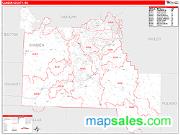 Camden County, MO <br /> Wall Map <br /> Zip Code <br /> Red Line Style 2025 Map