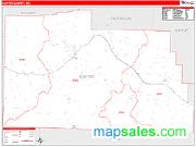 Carter County, MO <br /> Wall Map <br /> Zip Code <br /> Red Line Style 2025 Map