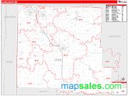 Cass County, MO <br /> Wall Map <br /> Zip Code <br /> Red Line Style 2025 Map