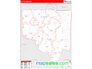 Chariton County, MO <br /> Wall Map <br /> Zip Code <br /> Red Line Style 2025 Map