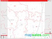 Clinton County, MO <br /> Wall Map <br /> Zip Code <br /> Red Line Style 2025 Map