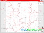 DeKalb County, MO <br /> Wall Map <br /> Zip Code <br /> Red Line Style 2025 Map